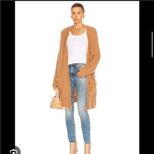 R13 teddy cardigan in oatmeal small